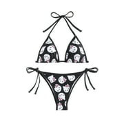 Hello Kitty Bikinis Set Y2K Summer Cartoon Anime Printing Women Swimsuit Beach Strappy Panties Swimwear Bathing Suits